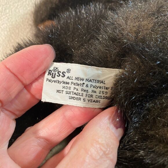 Teddy Bear Russ "Dickens" Dark Brown with‎ Red Bow Vintage - Picture 5 of 6